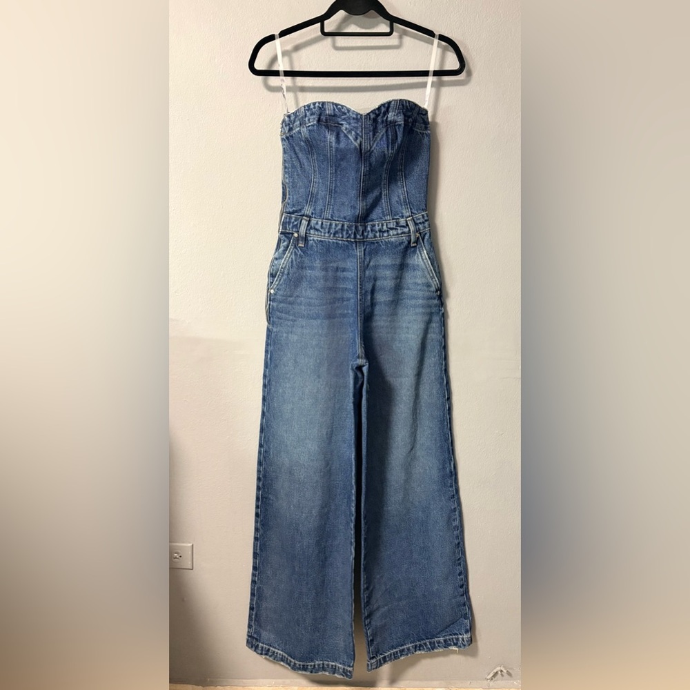 NWT Hudson The Creator Sweetheart Denim Wide Leg Jumpsuit in Stone Blue. Size 25 - Picture 6 of 15